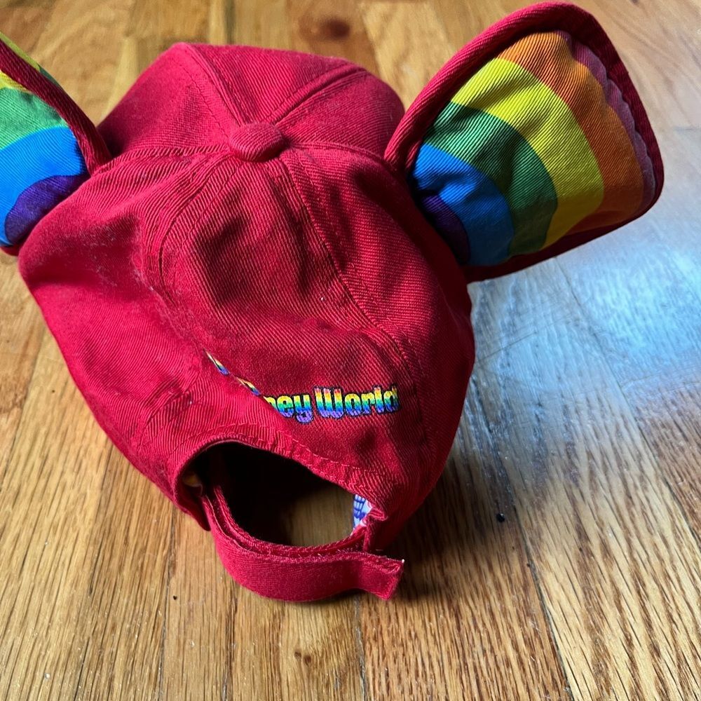 Disney Red Cap With Rainbow Pattern - image 3